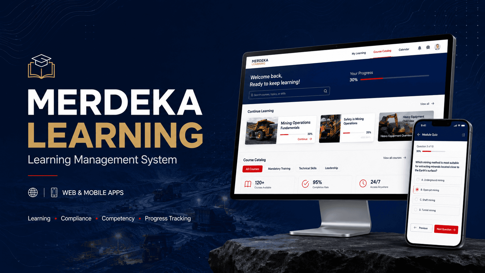 Merdeka LMS course catalog and learning portal interface